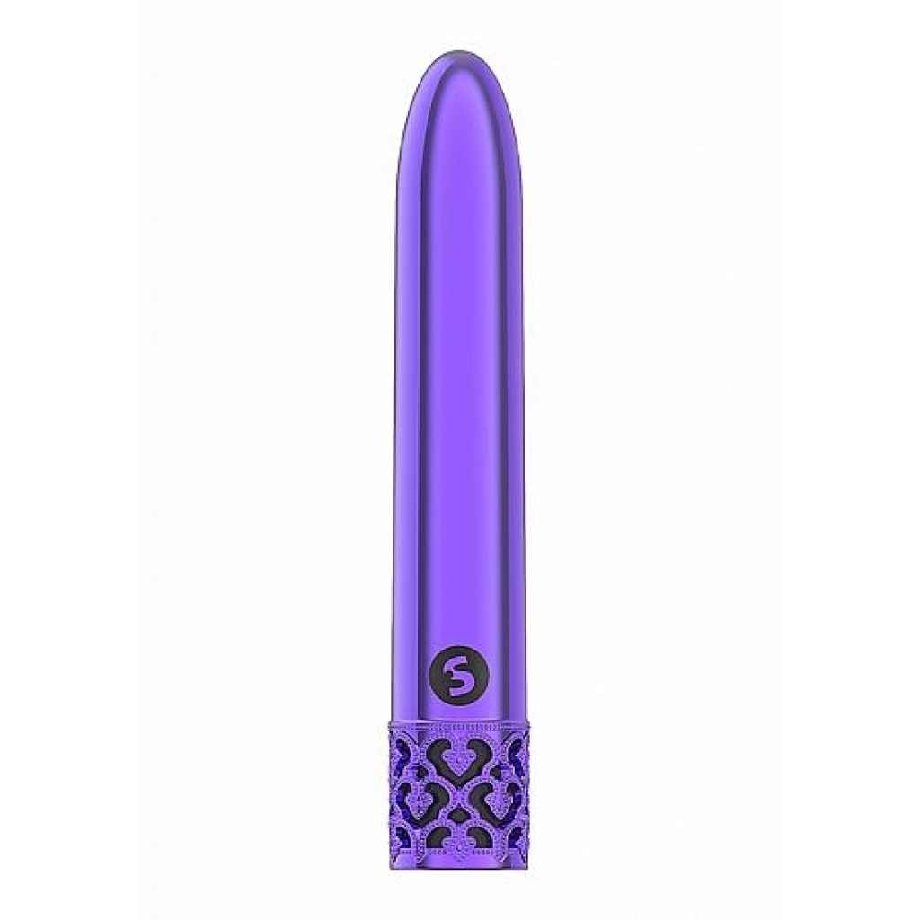 Royal Gems Shiny Purple ABS Bullet Vibrator - Rechargeable