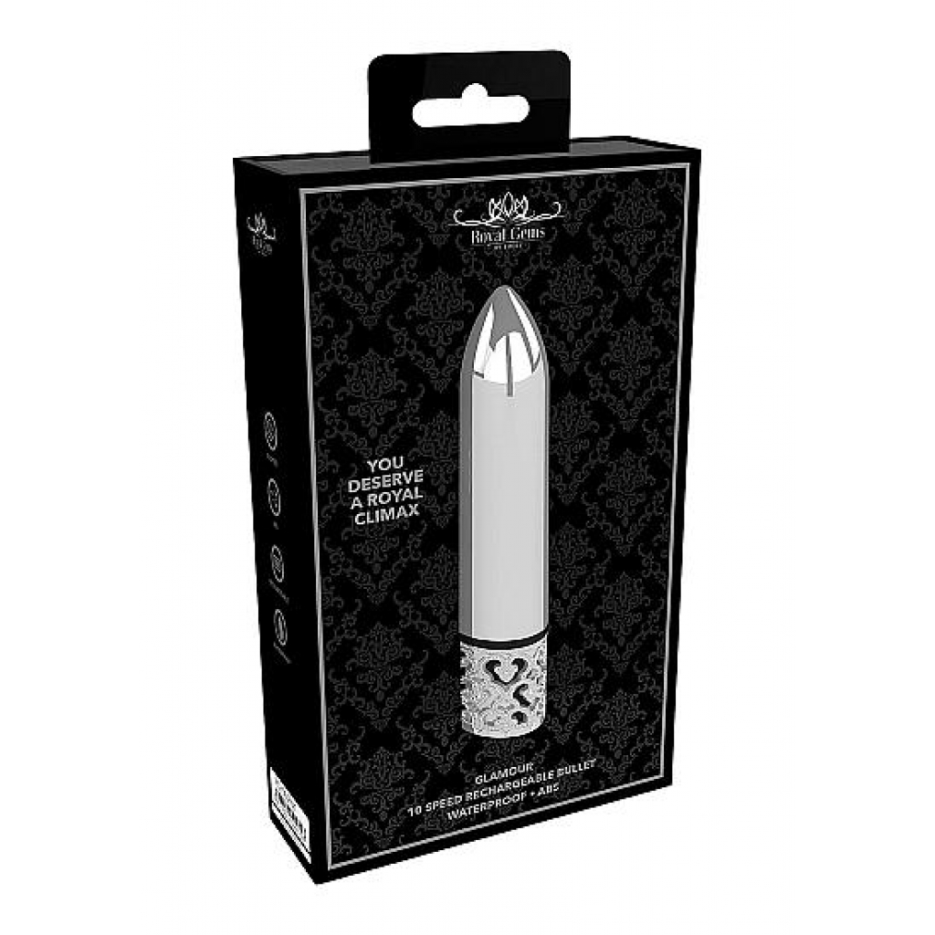 Royal Gems Glamor Powerful Bullet - Rechargeable Silver