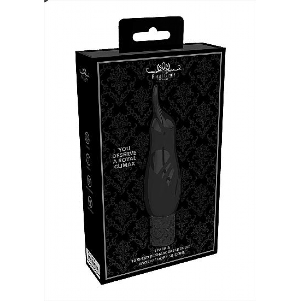 Royal Gems Sparkle Black Rechargeable Silicone Bullet