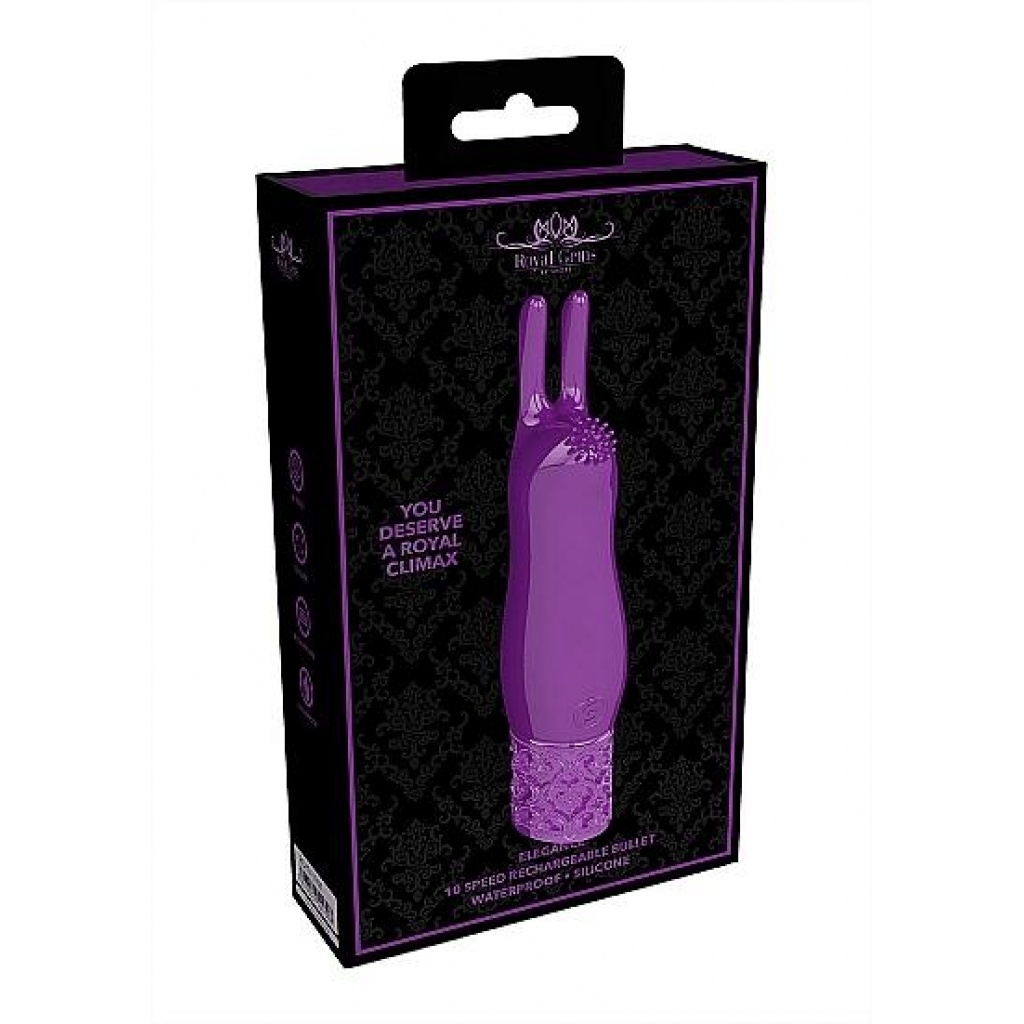 Royal Gems Elegance Rechargeable Silicone Bullet - Purple