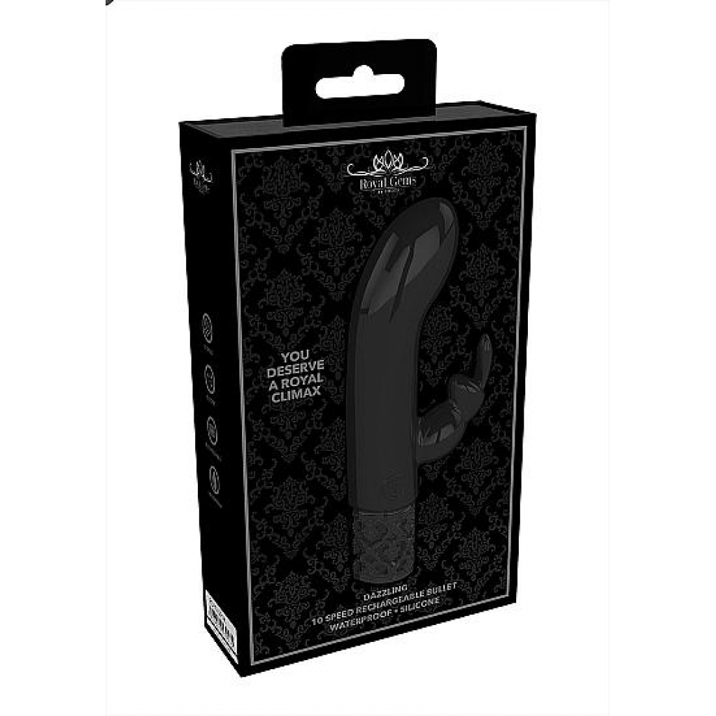 Royal Gems Dazzling Black Rechargeable Silicone Bullet Vibrator