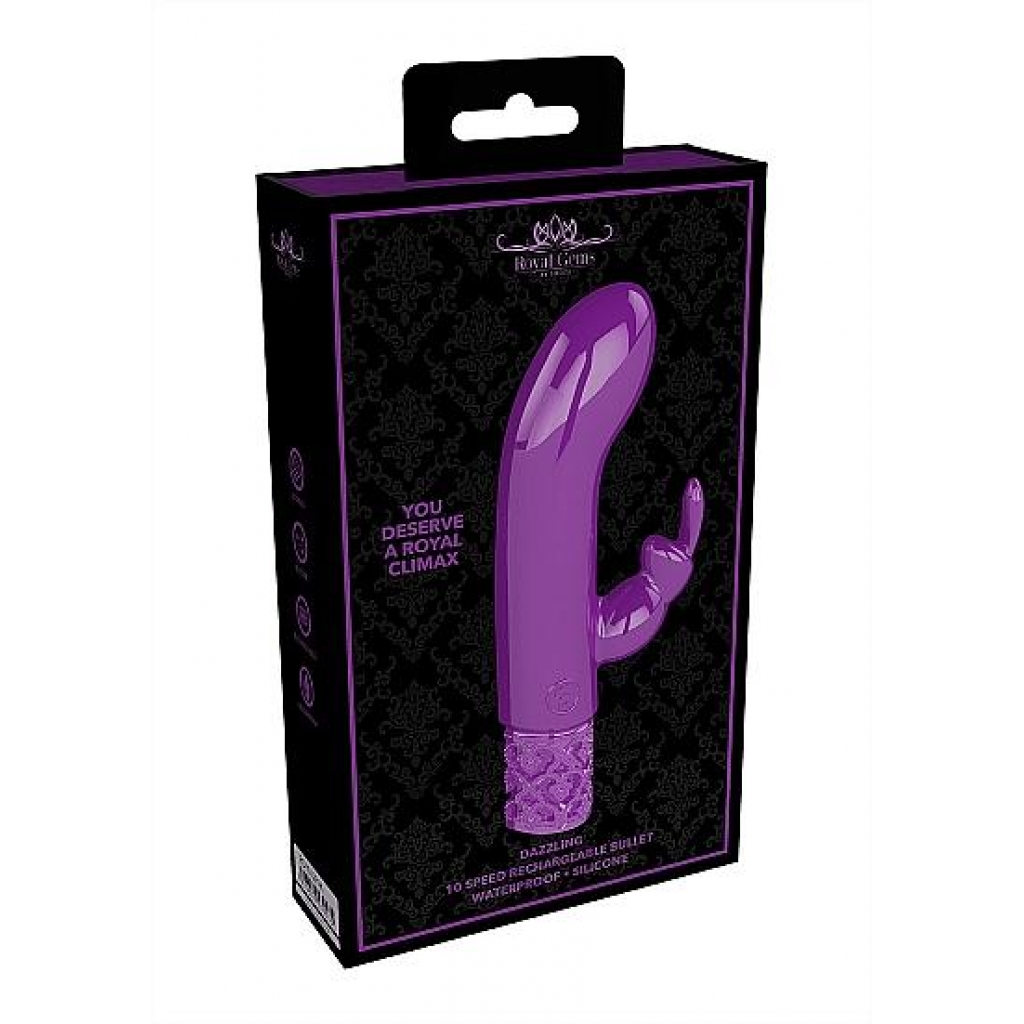 Royal Gems Dazzling Purple Rechargeable Silicone Bullet