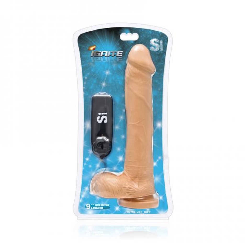 Vibrating Vanilla Cock with Balls - 9 inches