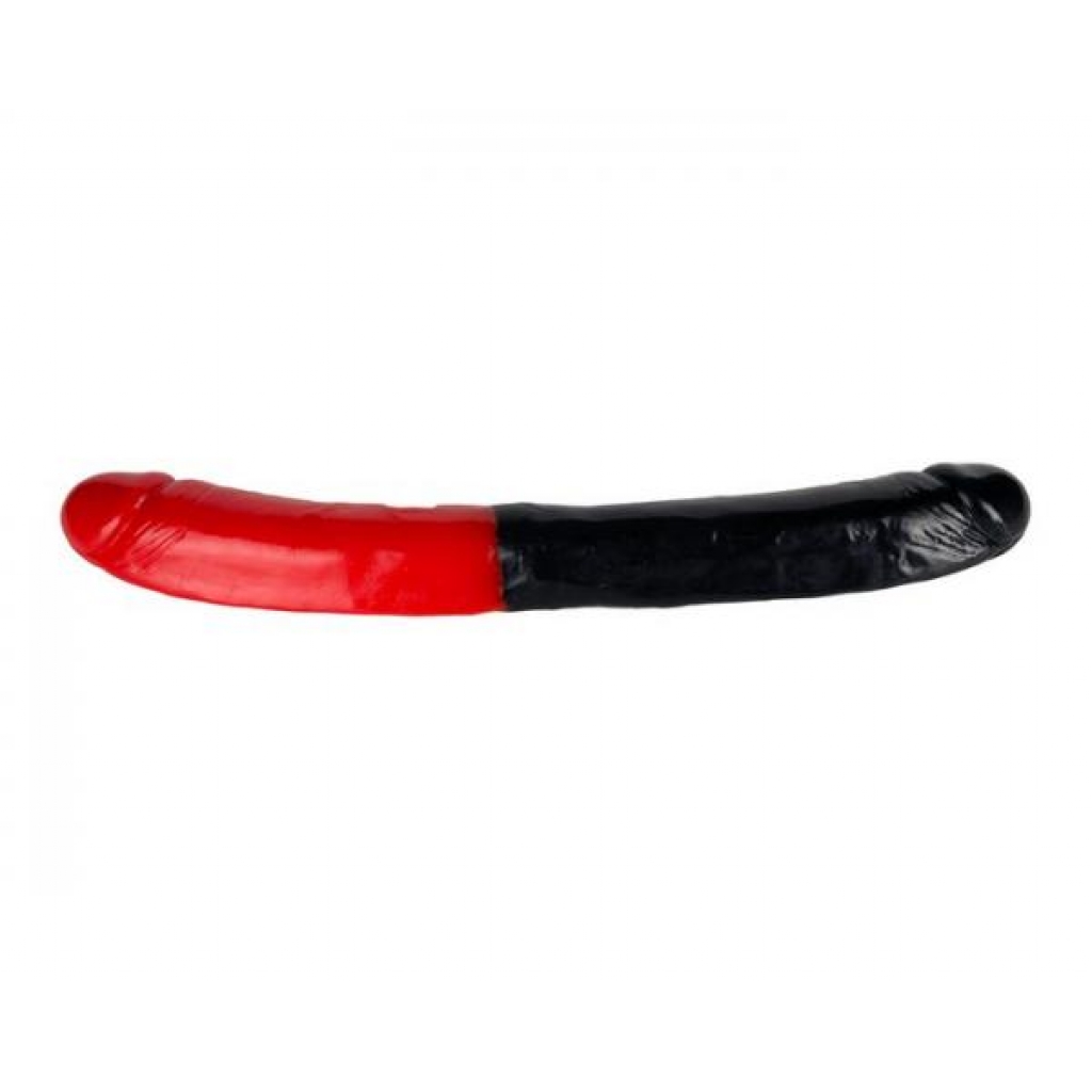 Man Magnet Double Dong - 16 inches (Black/Red)