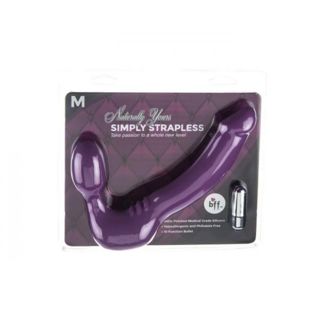 Simply Strapless Purple Double Dildo - Medium