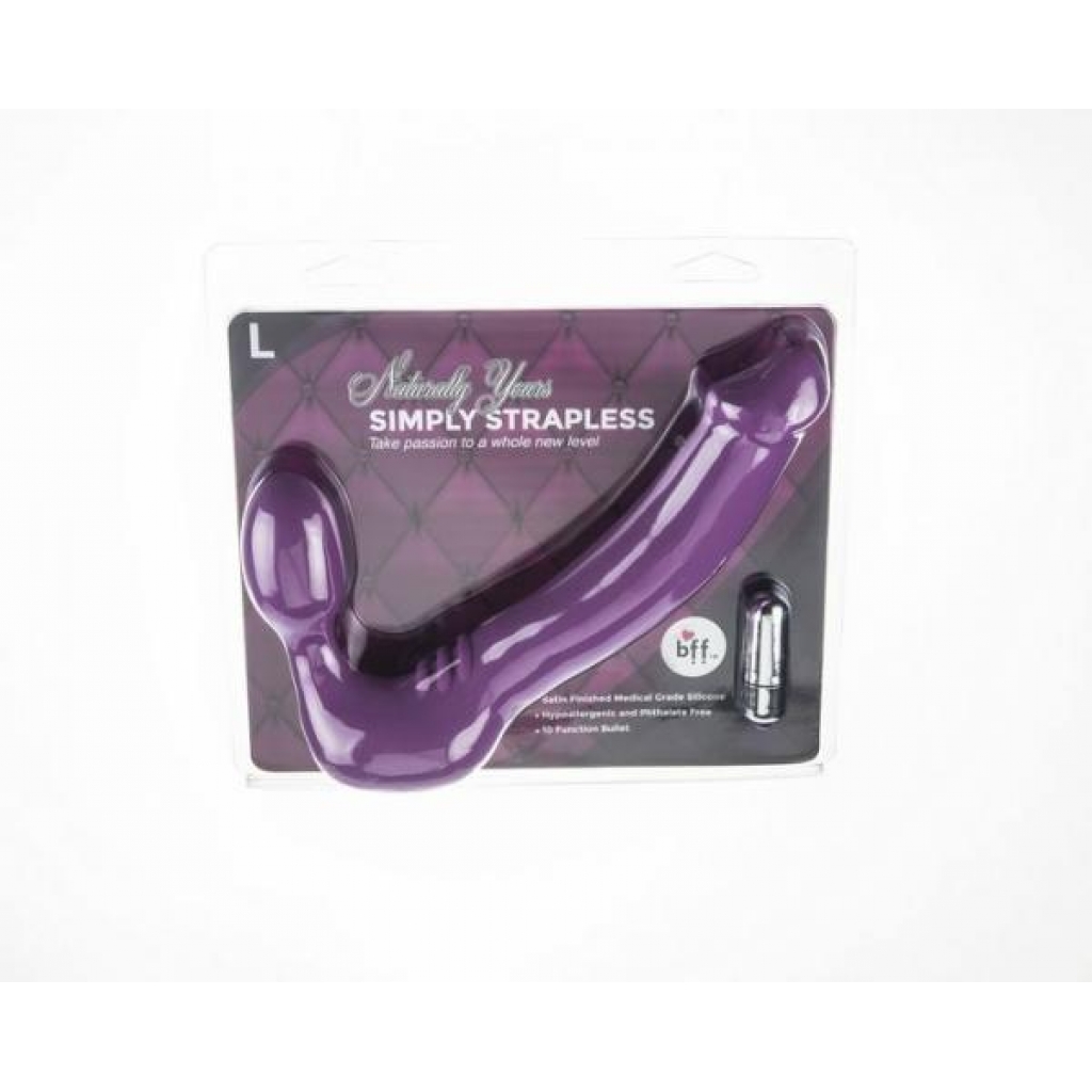 Simply Vibrating Strapless Strap On - Large Purple