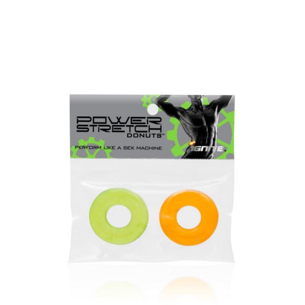 Power Stretch Donuts 2 Pack - Orange/Green Rings