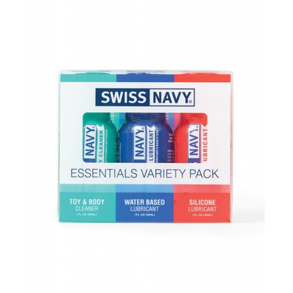 Swiss Navy Essential Variety Pack - Must-Have Cleaners and Lubes