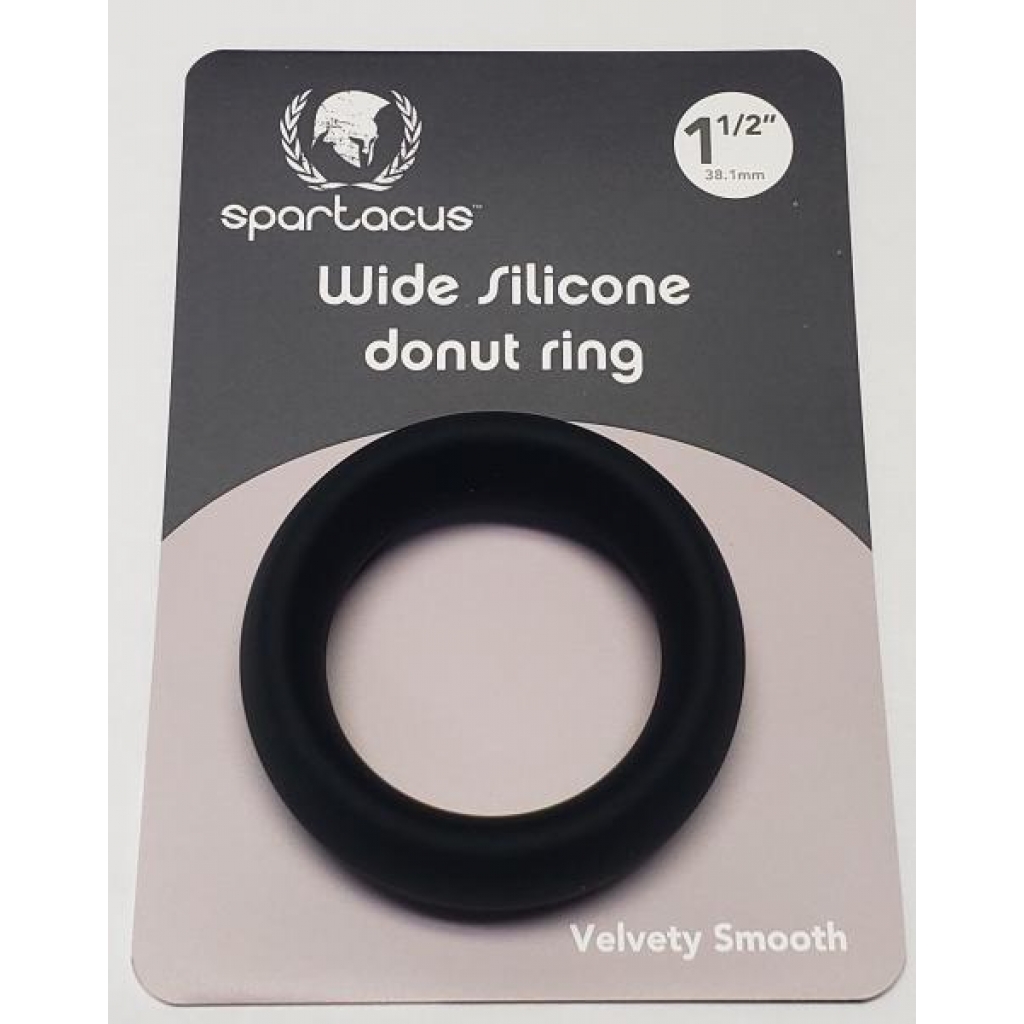 Black Wide Silicone Donut Ring - 1.5 inches