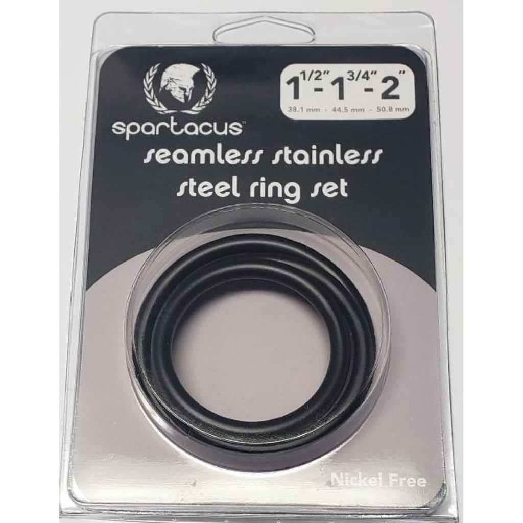 Black Stainless Steel C-Ring Set - 1.5, 1.75 & 2 inches