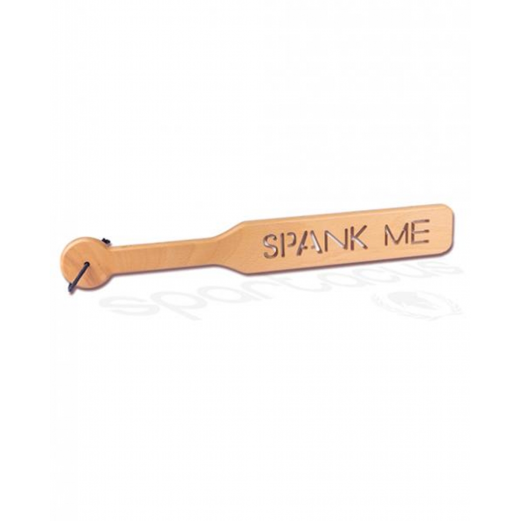 Zelkova Wood Paddle with 'Spank Me' Impression