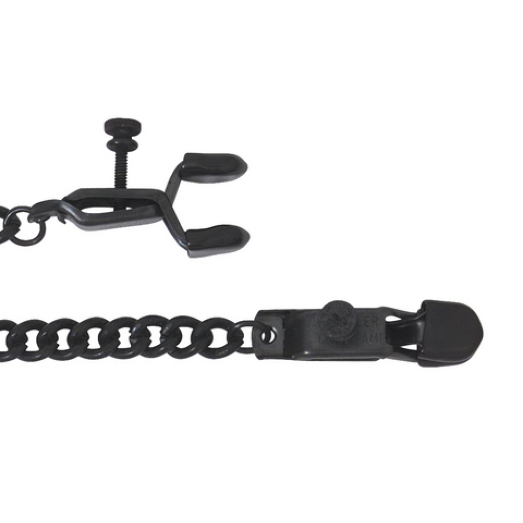 Adjustable Nipple Clamps with Chain - Black