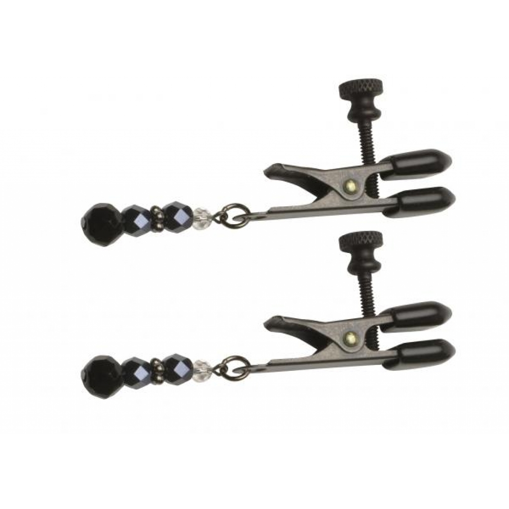 Adjustable Broad Tip Black Beaded Clamps