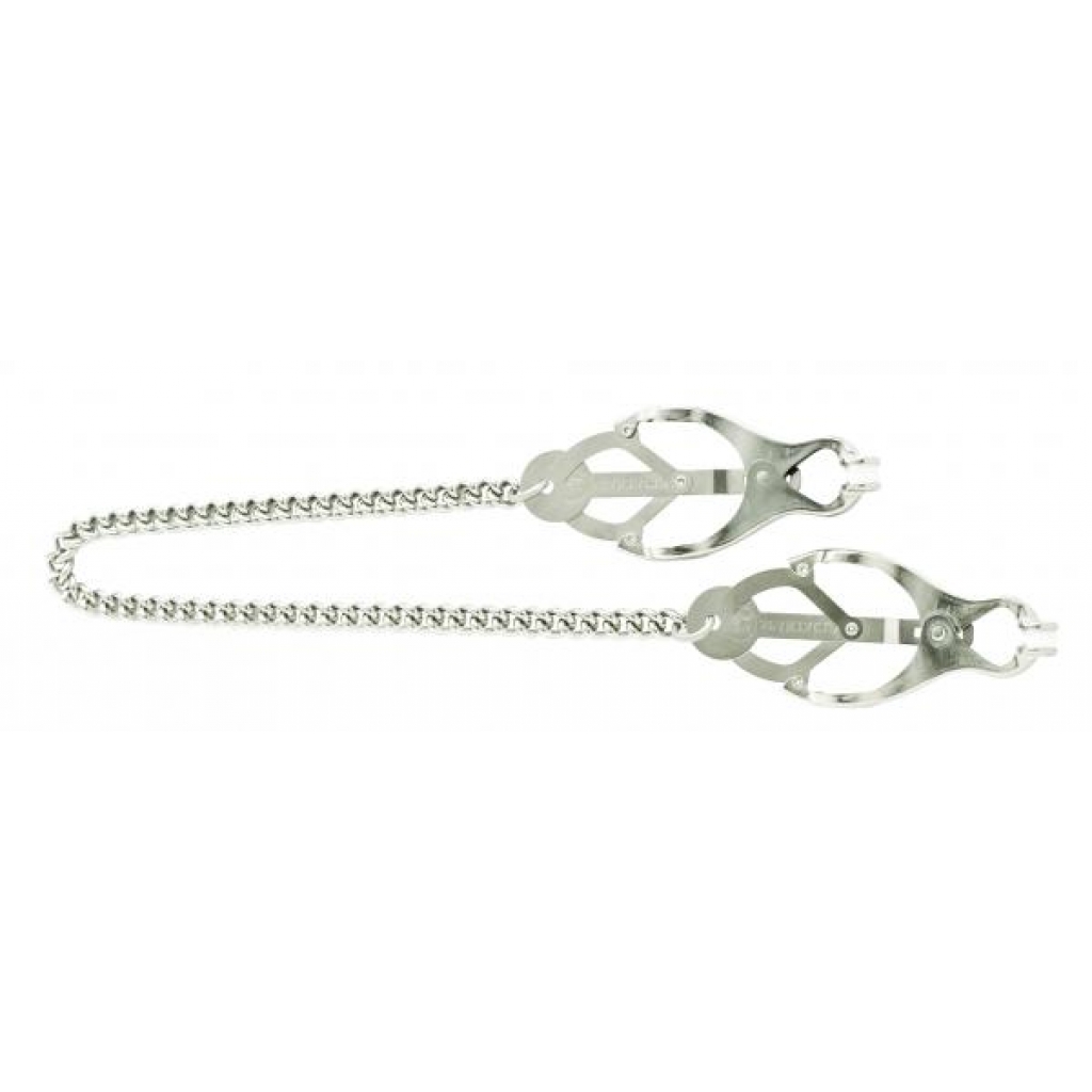 Silver Endurance Butterfly Nipple Clamps with Link Chain