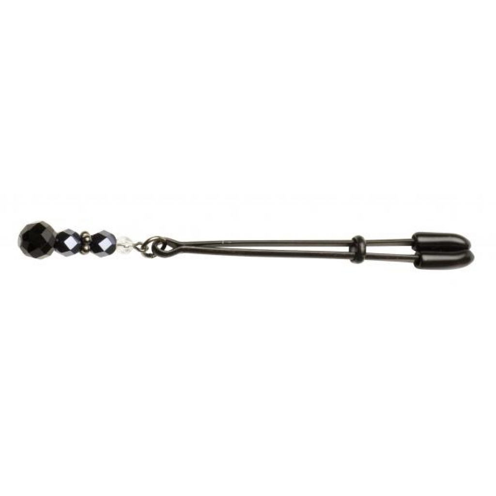 Beaded Clit Clamp with Tweezer Tip - Black