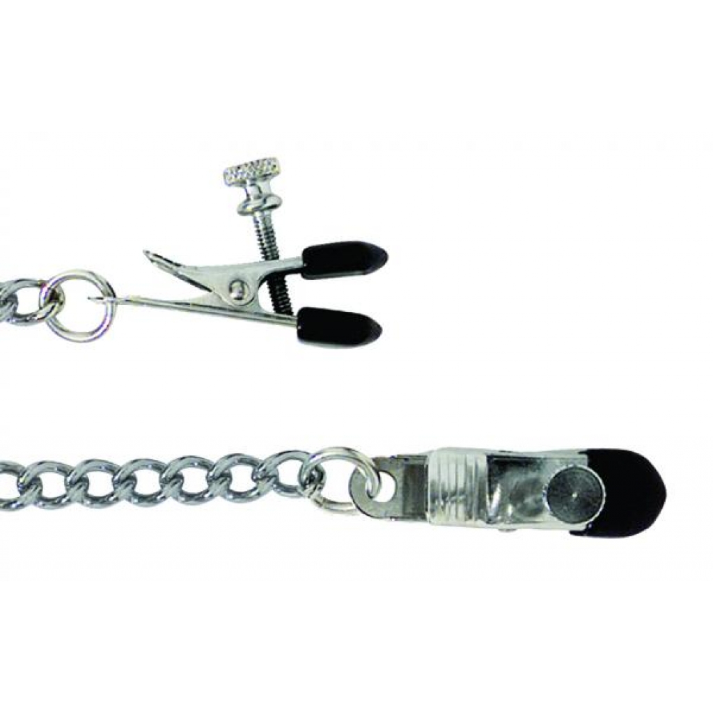 Silver Adjustable Broad Tip Nipple Clamps