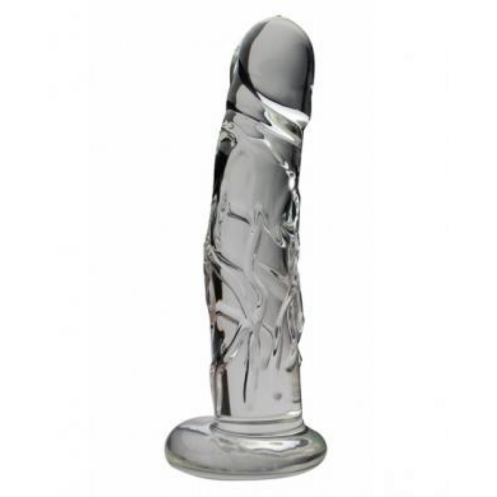 Medium 8-Inch Realistic Glass Dildo - Clear