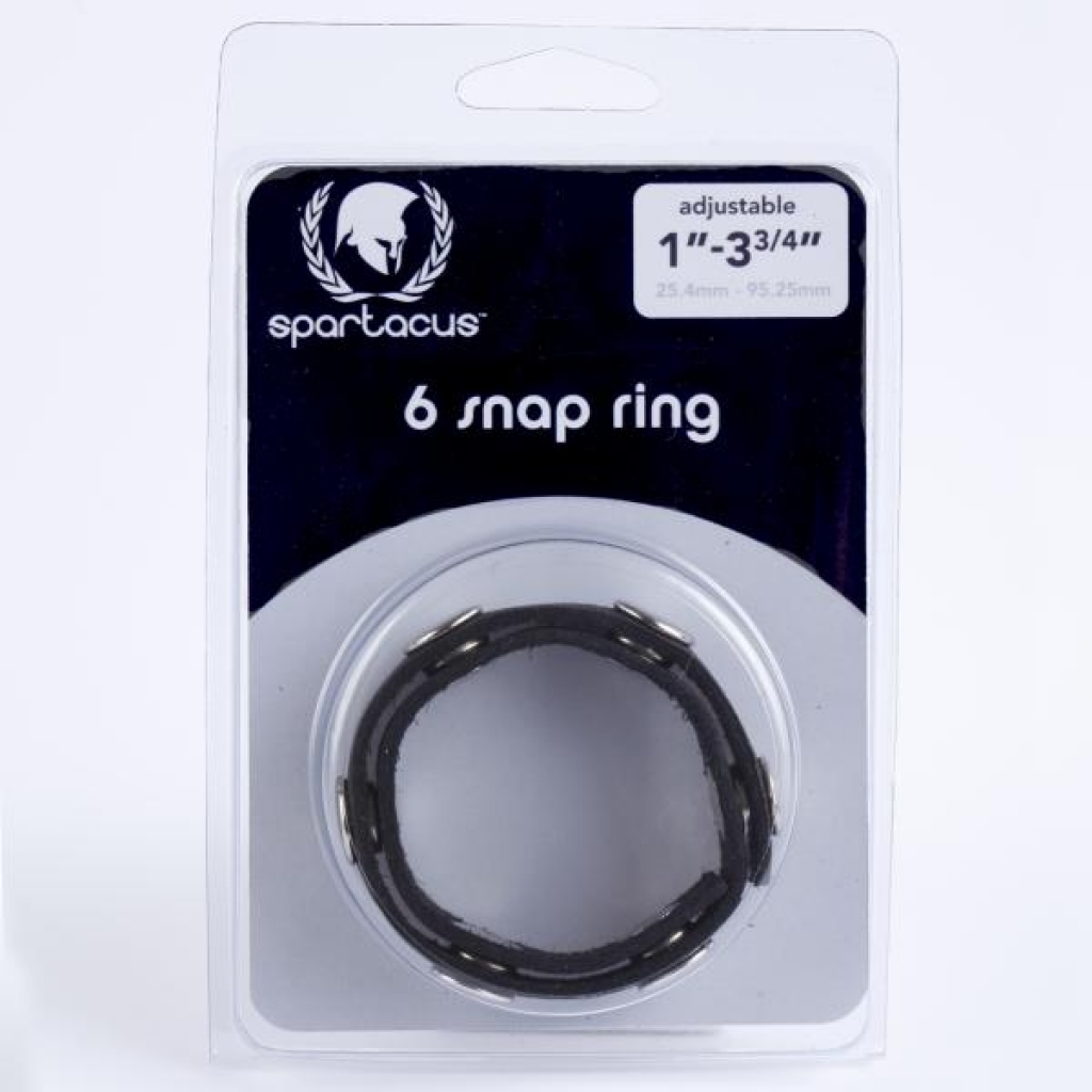 Black Leather Six Speed Cock Ring