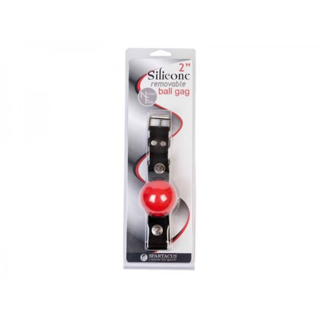 Nickel Free Silicone Ball Gag - Large - Red/Black