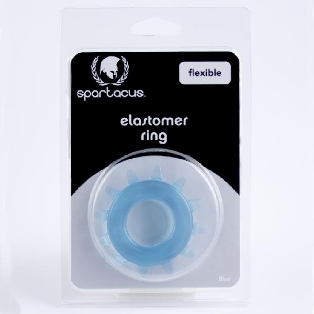 Stud Elastomer Cock Ring - Blue