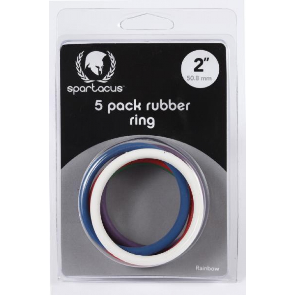 Rainbow Rubber C Ring 5 Pack - 2 Inch Assorted