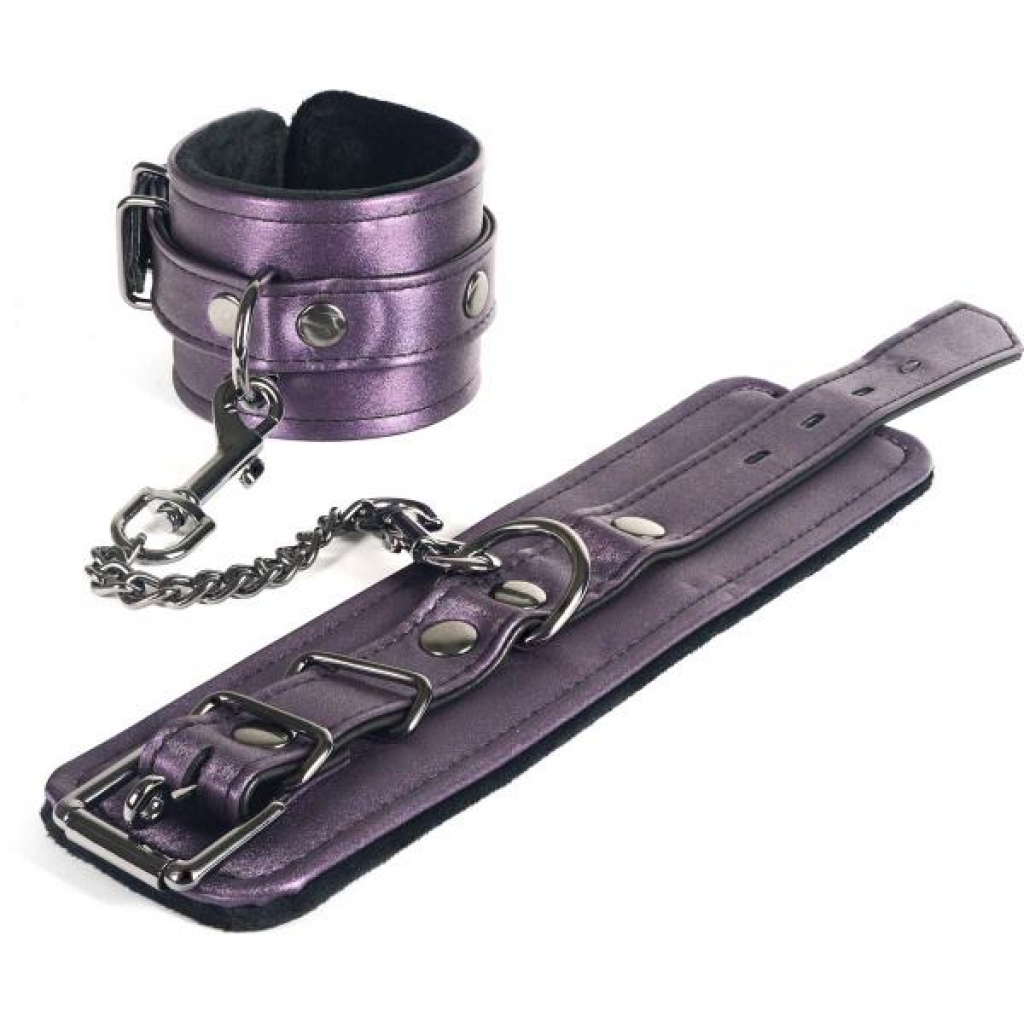 Galaxy Legend Faux Leather Ankle Restraints - Purple