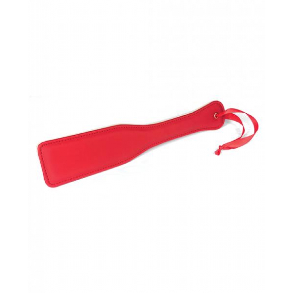 Plush Lined Red PU Paddle - Vegan Option