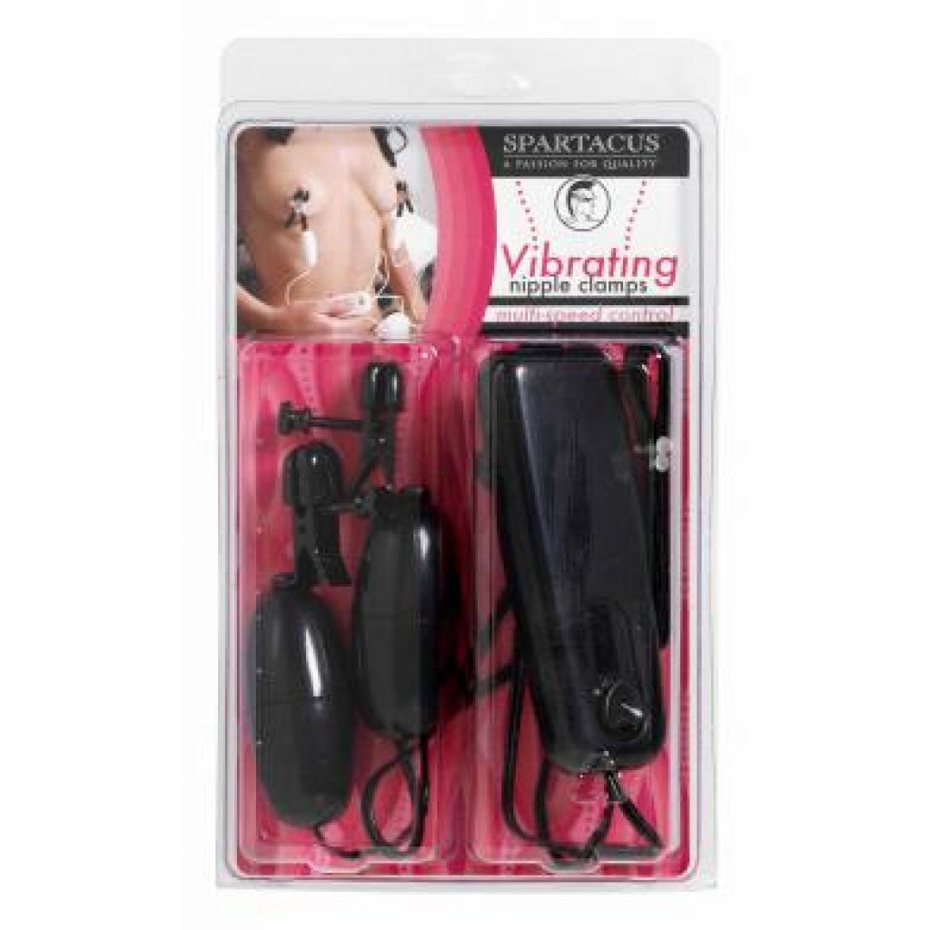 Mini Vibrating Adjustable Nipple Clamps - Black