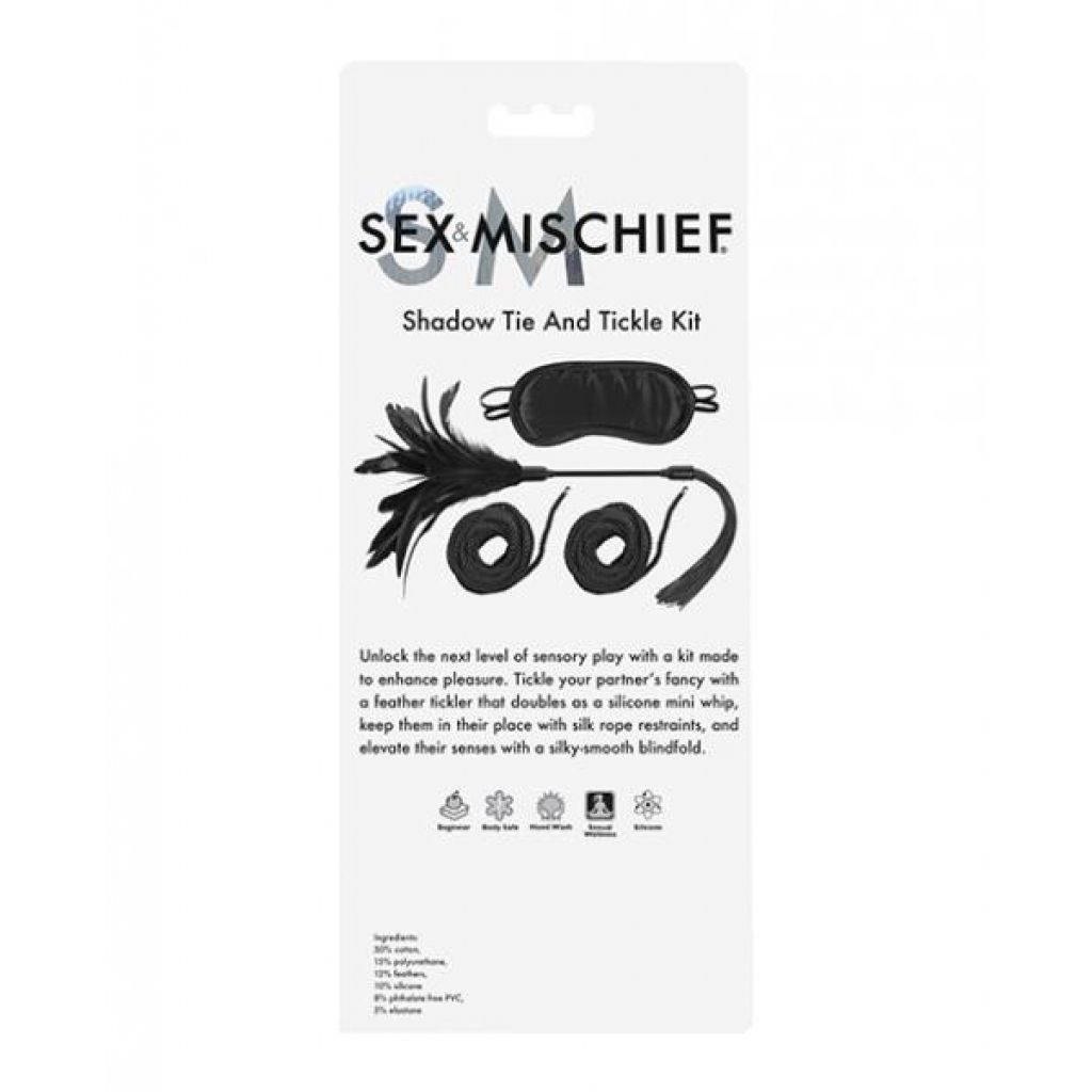 Sex & Mischief Shadow Tie & Tickle Kit - Black