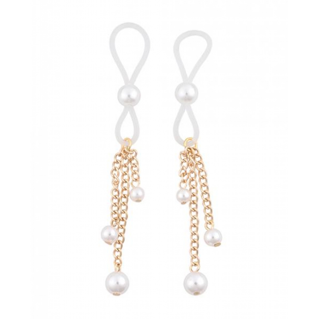 Sex & Mischief Pearl Nipple Ties - White