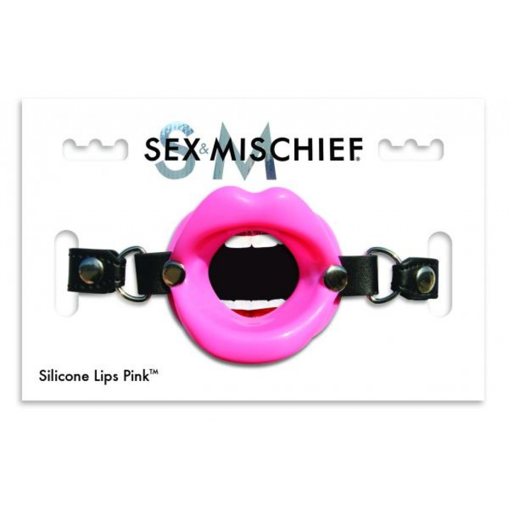 Silicone Lips Mouth Gag - Pink