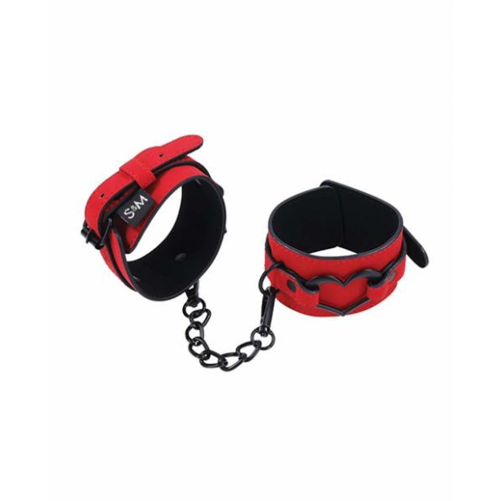 Seductive Red Vegan Leather Handcuffs