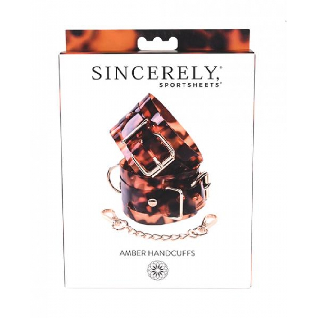 Sincerely Amber Handcuffs - Luxurious Bondage Essentials in Red