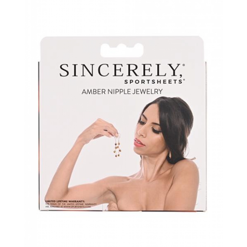 Sincerely Amber Nipple Jewelry - Stunning Red Accents