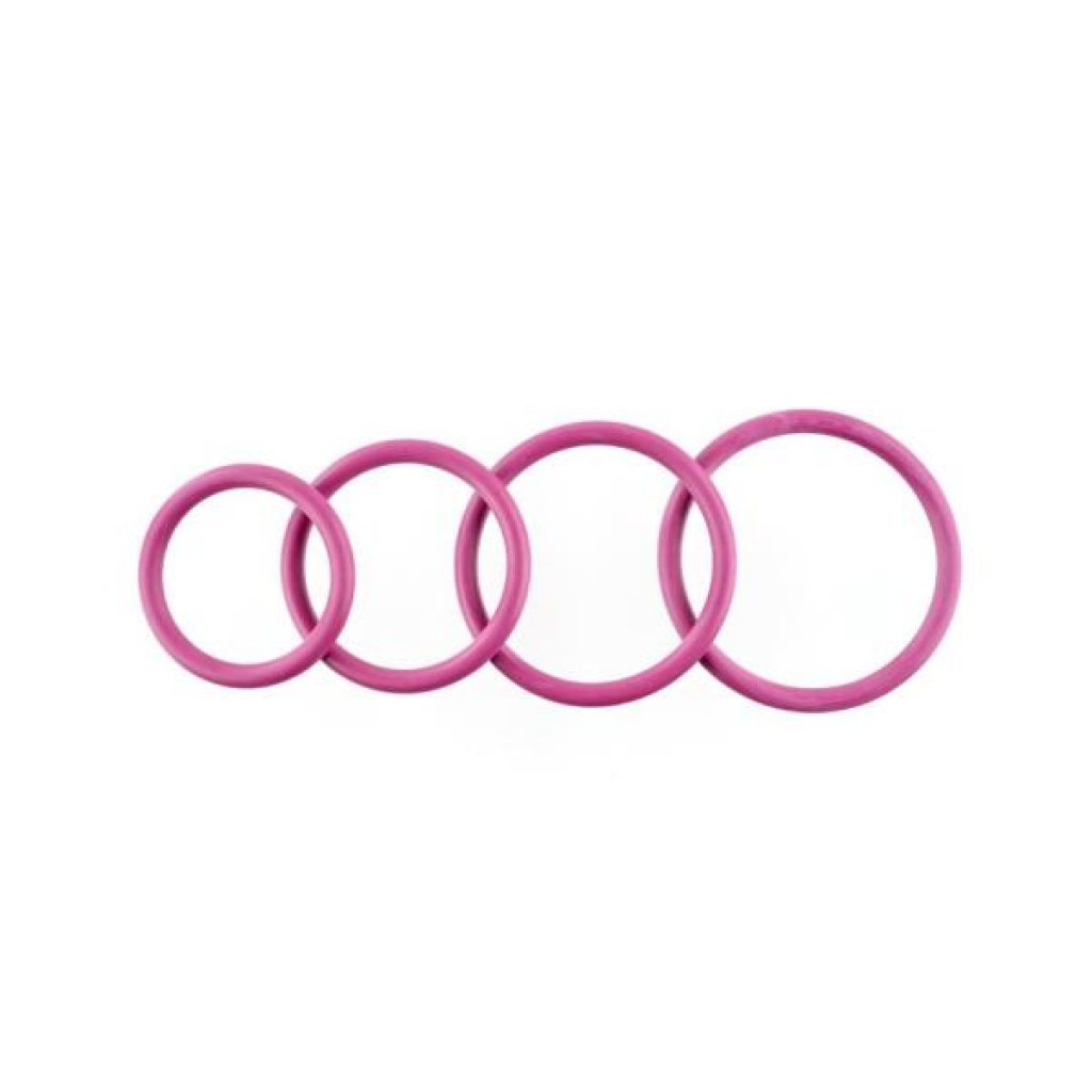 Plum O-Ring 4 Pack - Versatile Bondage Accessory