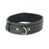 Edge Lined Leather Collar - Black O/S