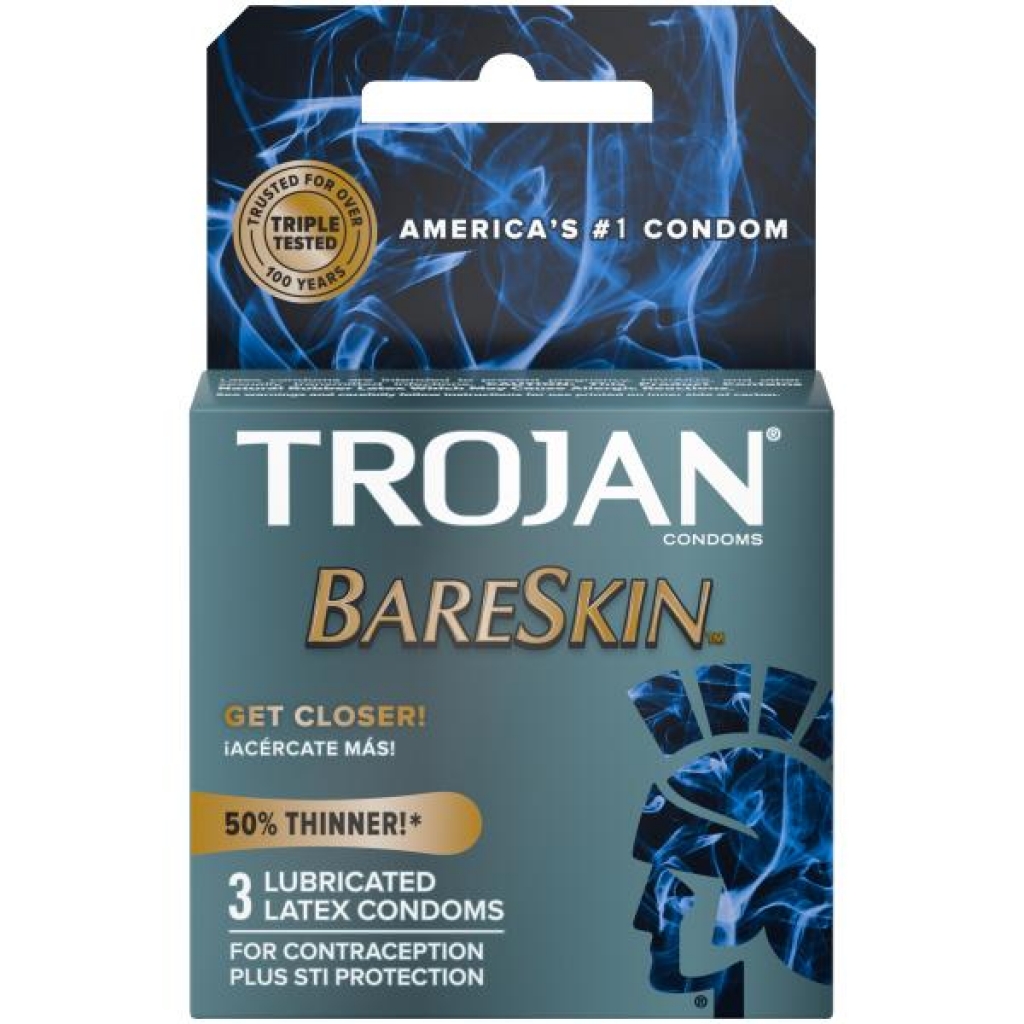 Trojan Bareskin Raw Latex Condoms - 3 Count