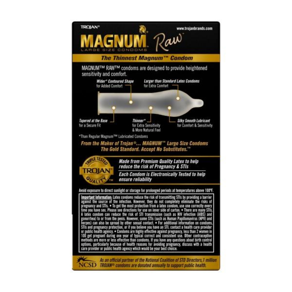 Trojan Magnum Raw 10 Pack - Premium Protection with Sensitivity