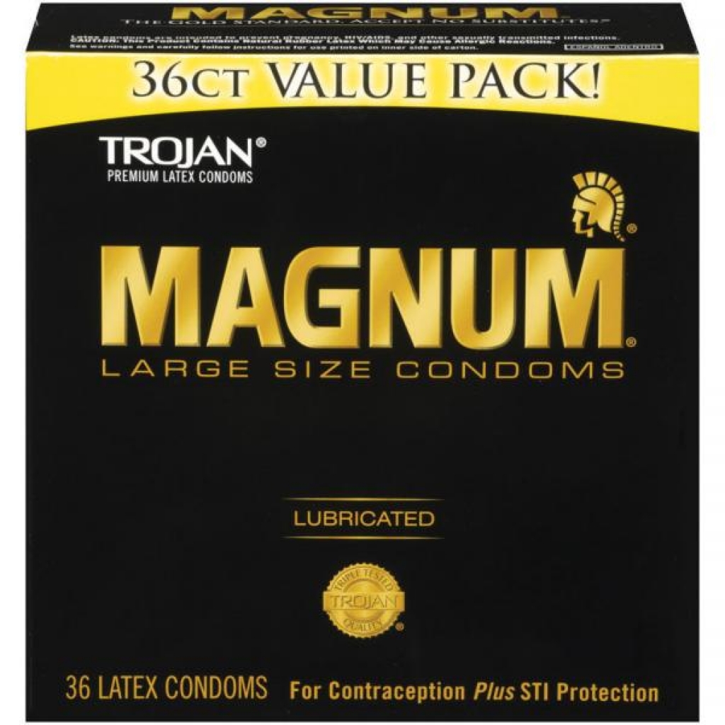 TROJAN MAGNUM - 36 Pack Premium Quality Latex Condoms