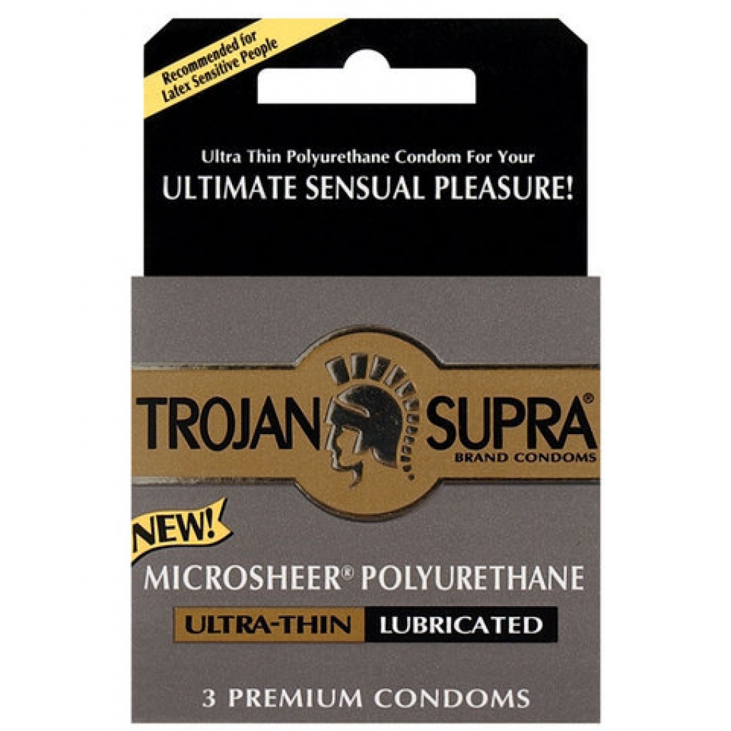 Trojan Supra Lubricated 3-Pack - Clear