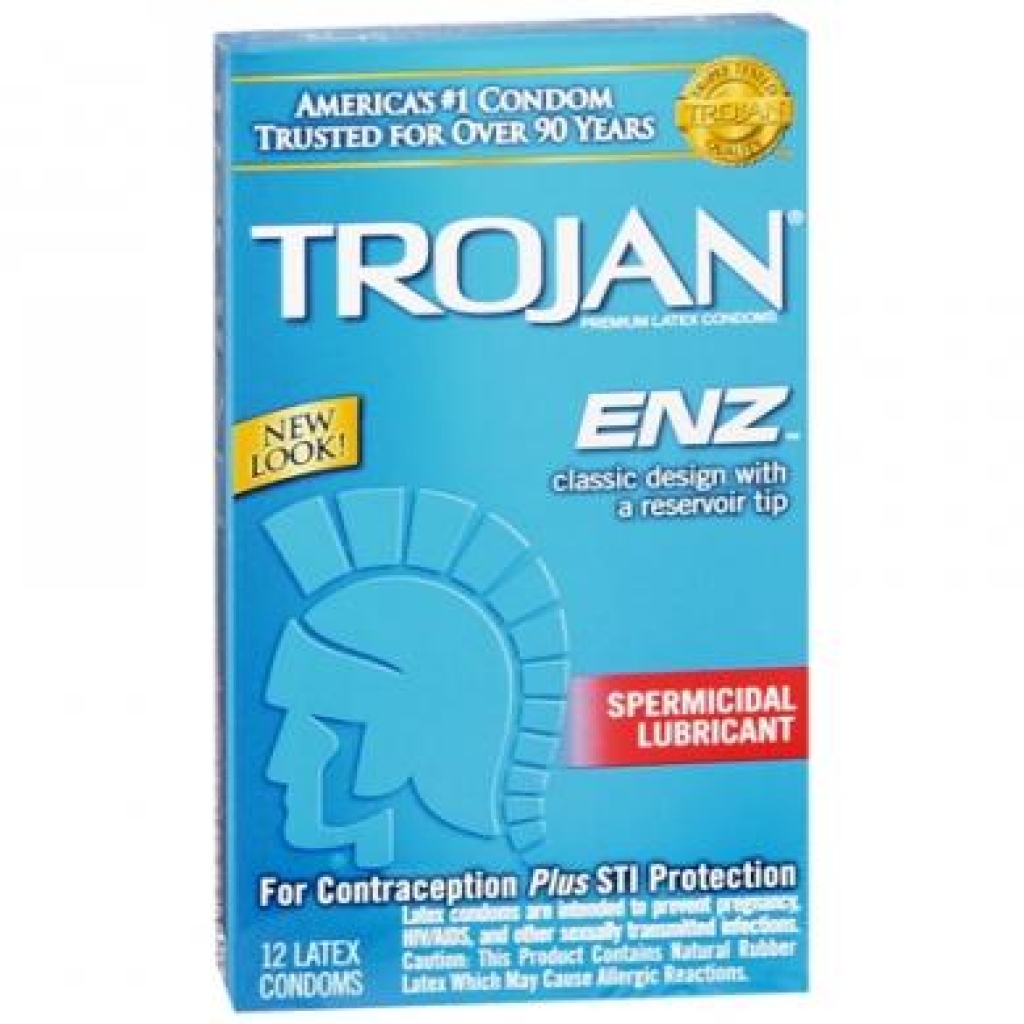 Trojan Condom ENZ with Spermicidal Lubricant - 12 Pack