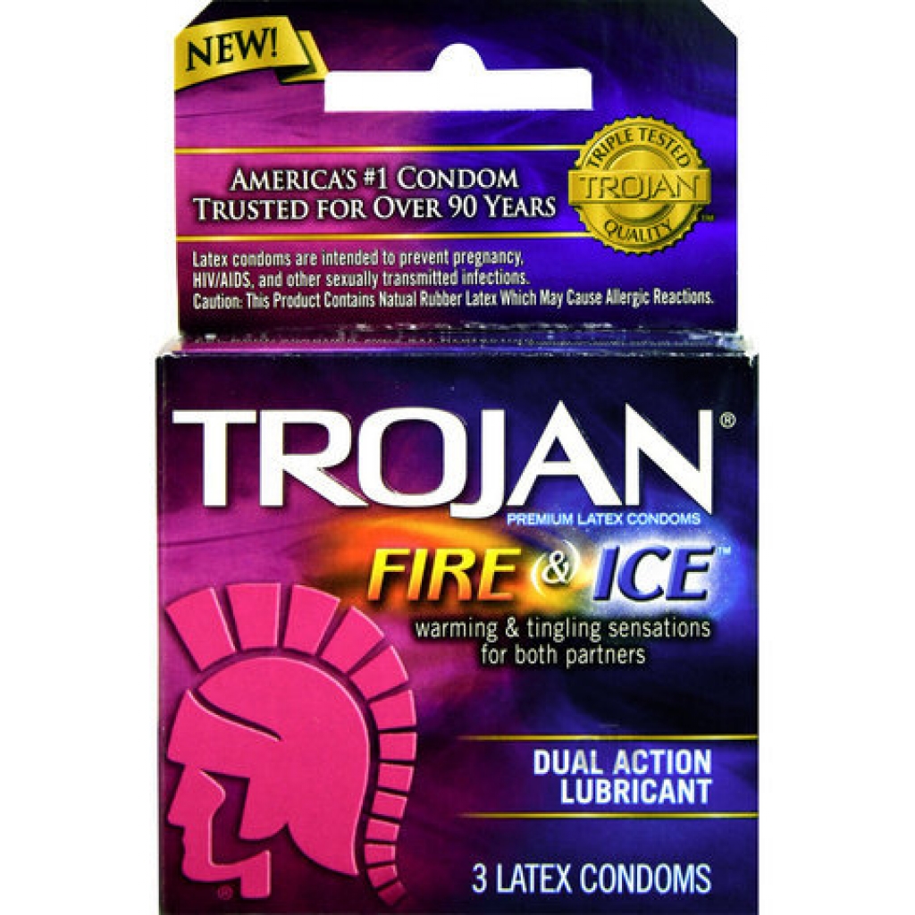 Trojan Fire and Ice Condoms - 3 Pack of Pleasure