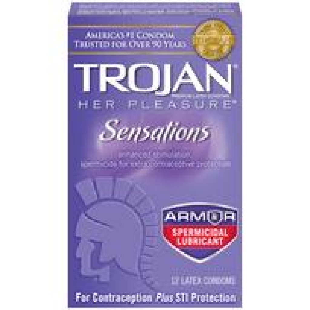 Trojan Her Pleasure Sensations: Armor Spermicidal Condoms