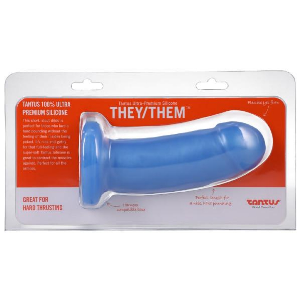 They/them Azure Blue Dildo