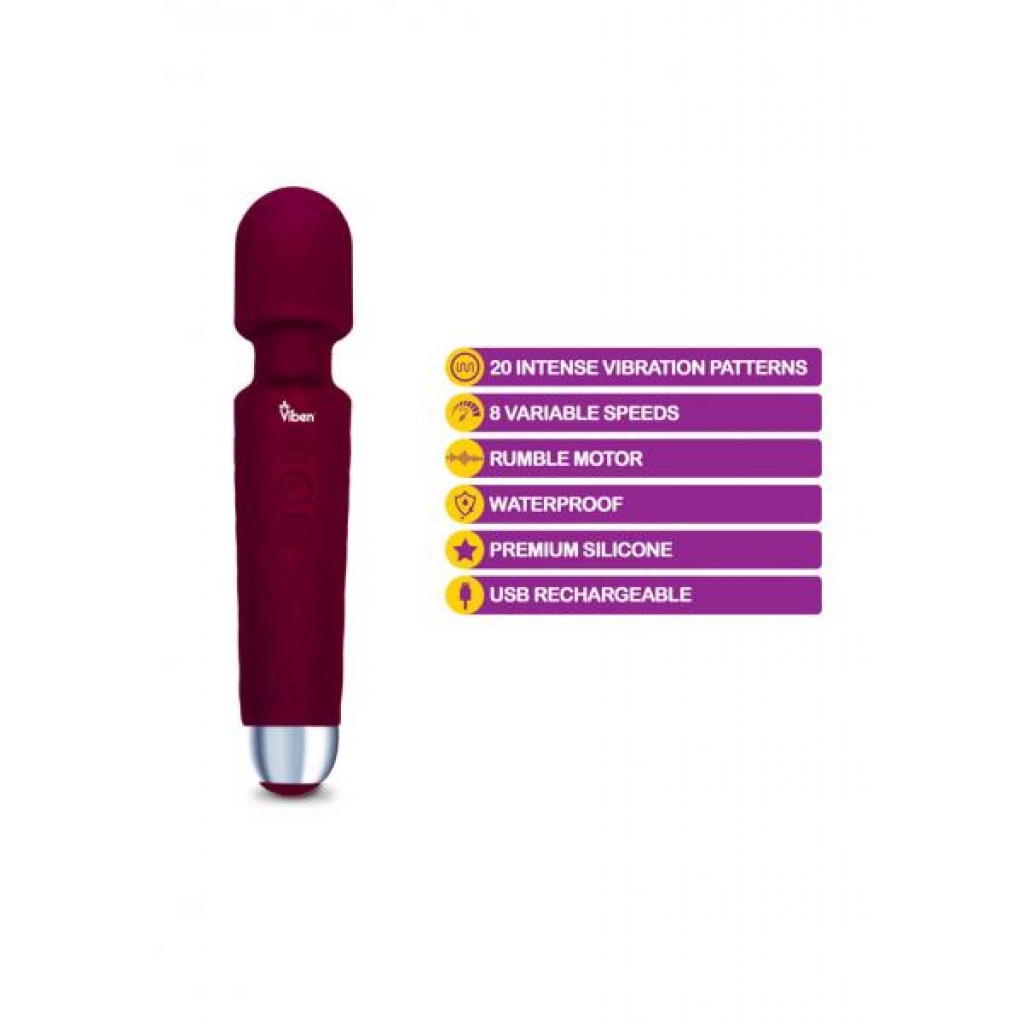 Viben Tempest Intense Wand Massager Ruby Red