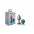 Cheeky Charms Teal Small Gunmetal Butt Plug with Gem