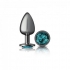 Cheeky Charms Round Large Gunmetal Butt Plug - Teal