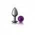 Cheeky Charms Round Purple Medium Gunmetal Butt Plug - Silver