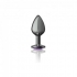 Cheeky Charms Round Purple Medium Gunmetal Butt Plug - Silver