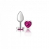 Cheeky Charms Bright Pink Heart Small Silver Butt Plug